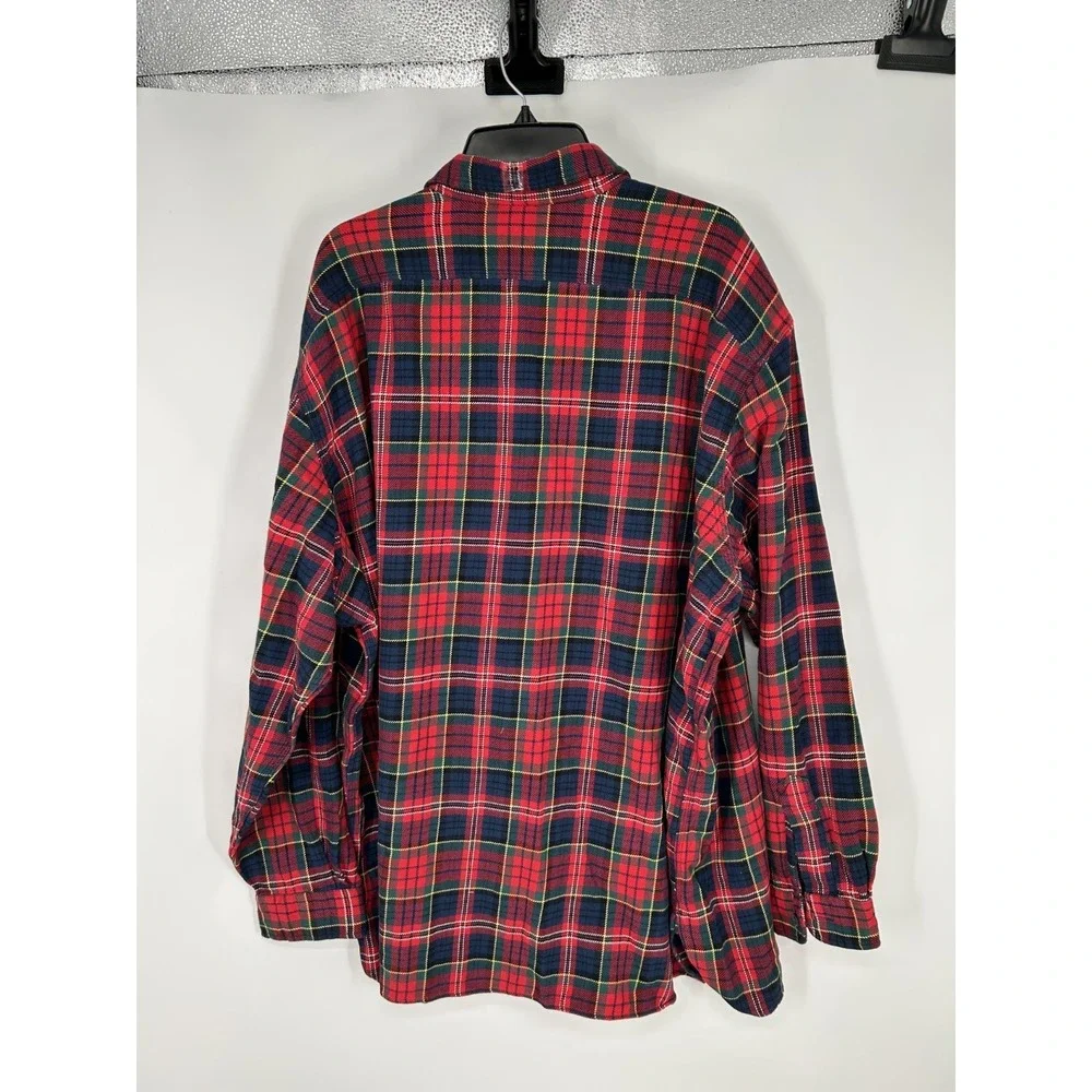 Polo Ralph Lauren Flannel Shirt Mens 3XB 3XL Big Red Plaid Long Sleeve Button Up